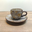 コーヒーカップセット　茶　【武雄焼】