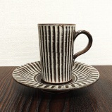 小鹿田焼のコーヒーカップ 刷毛目 【小石原焼】