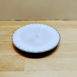 小鹿田焼の４寸皿　刷毛目　白　【小石原焼】