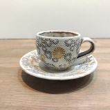小鹿田焼のコーヒーカップセット 白 【武雄焼】