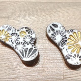 小鹿田焼の箸置き 白 【武雄焼】